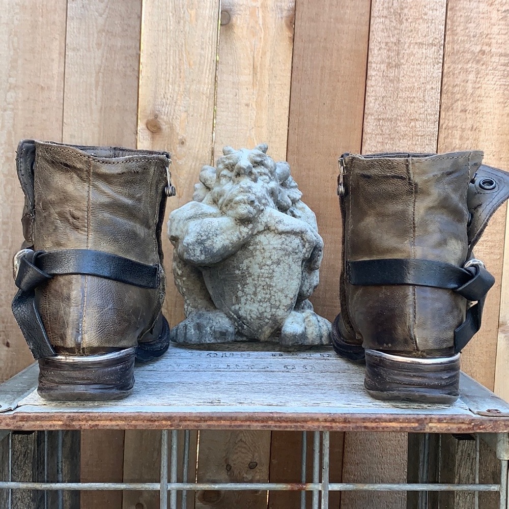 A.S.98 AS98 Free People Boho Moto Biker Zip Ankle Bootie Boots Size 37 - Picture 8 of 10